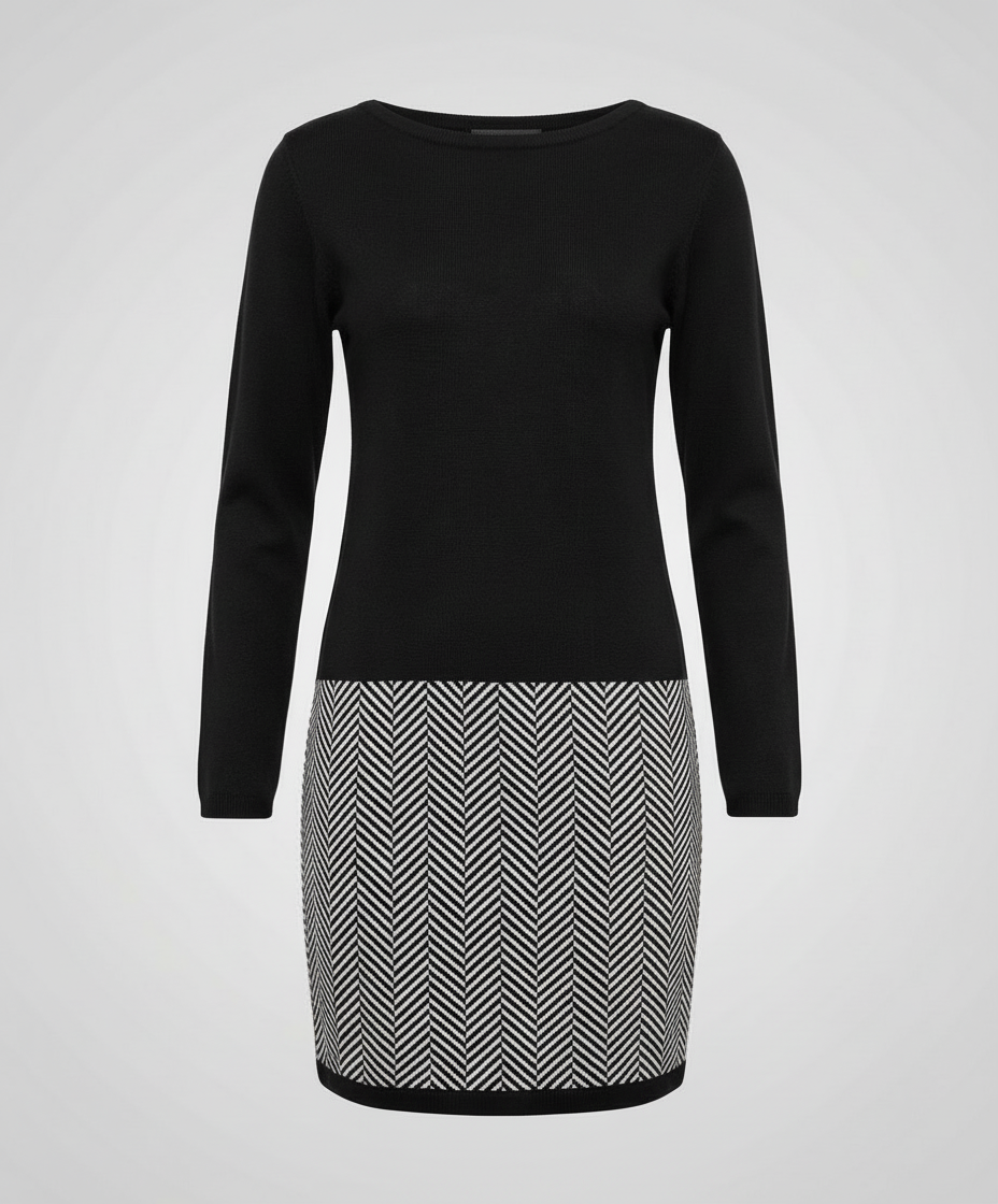 Damen Hahnentritt Kleid