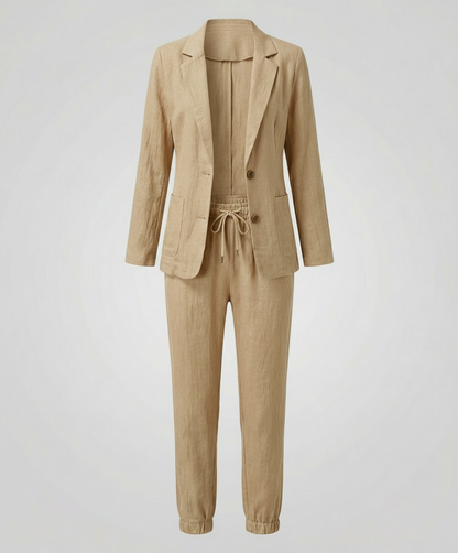 Damen Blazer Jogger Set Elegantes