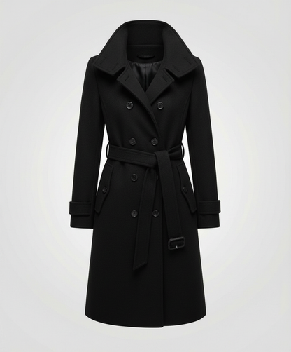 Damen Trenchcoat Elegant Wollstoff