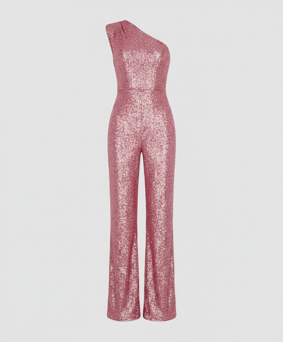 Damen Pailletten Jumpsuit Modern Glitzer