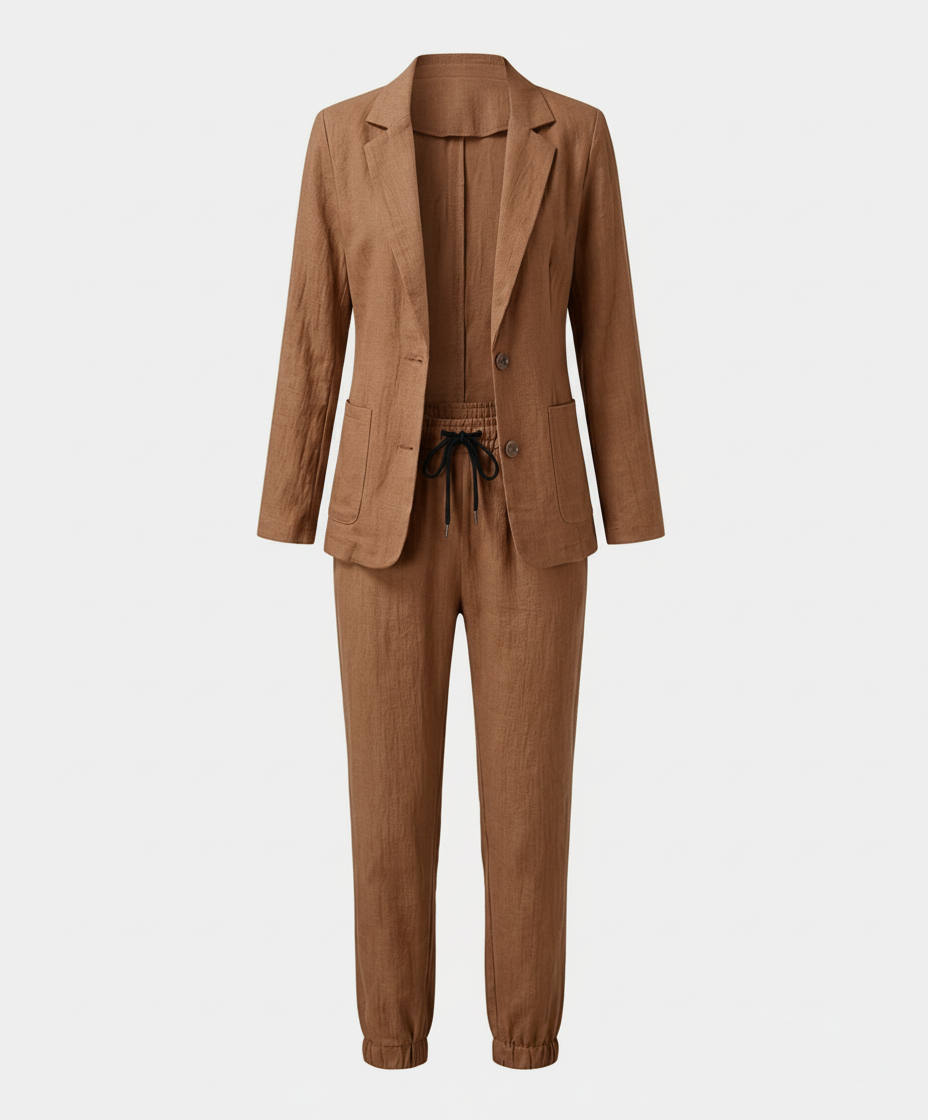 Damen Blazer Jogger Set Elegantes