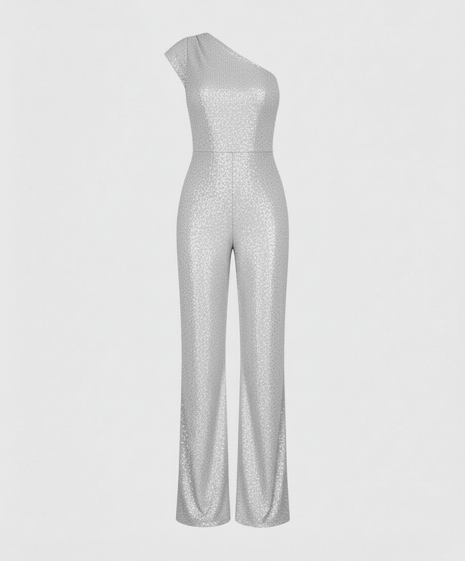 Damen Pailletten Jumpsuit Modern Glitzer