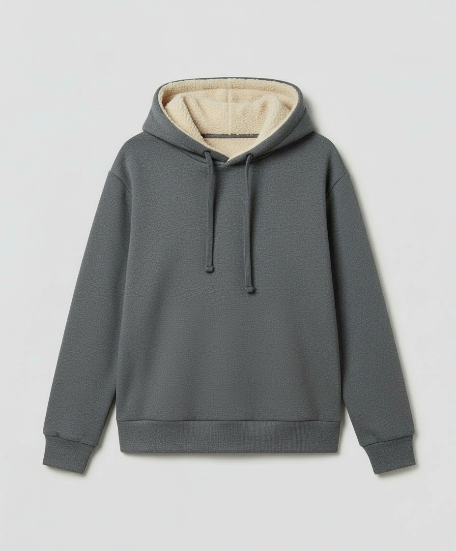 Damen Fleece-Hoodie Weich Warm Beige