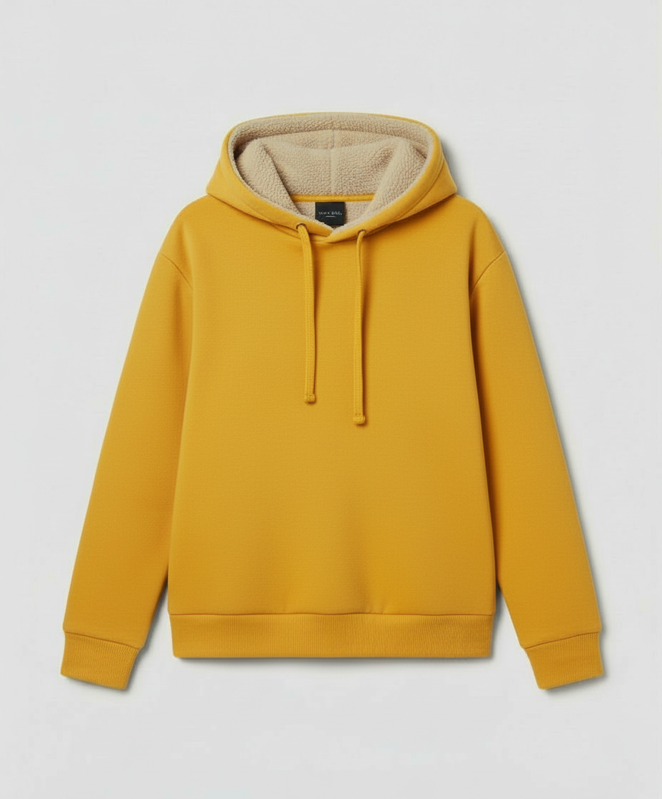 Damen Fleece-Hoodie Weich Warm Beige