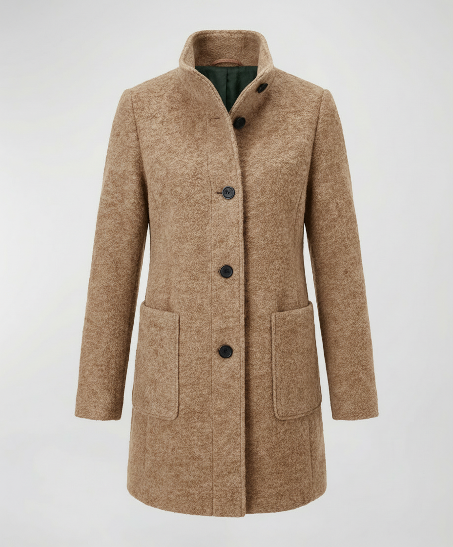 Damen Vintage Wollmantel Elegantes Design