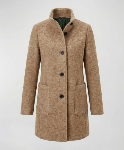 Damen Vintage Wollmantel Elegantes Design