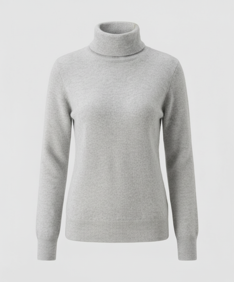 Weiche Damen Cashmere Rollkragen Pullover