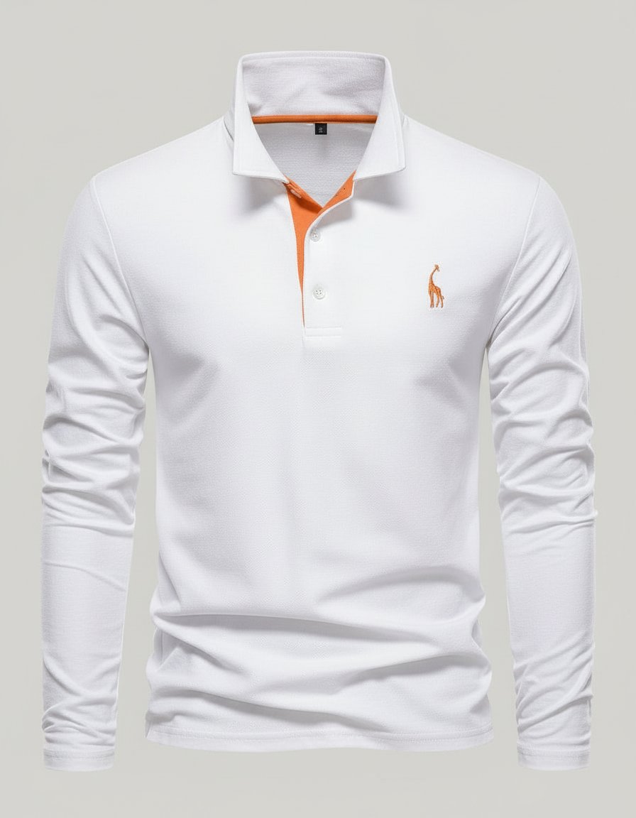Herren Poloshirt Atmungsaktives Baumwoll Weiß