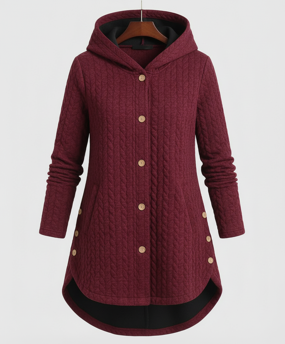 Damen Winterjacke RotweinFarben Baumwolle Warm