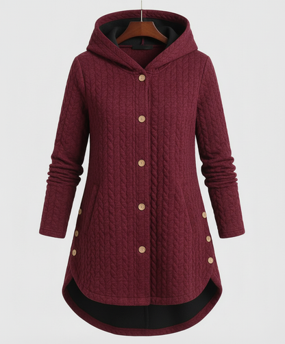 Damen Winterjacke RotweinFarben Baumwolle Warm