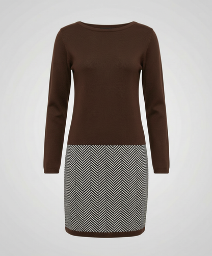 Damen Hahnentritt Kleid