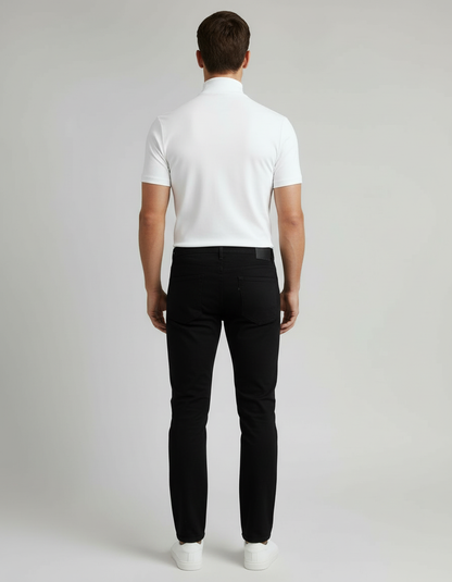 Herrenhemd Slim Fit Rollkragen Weiß Eveloria