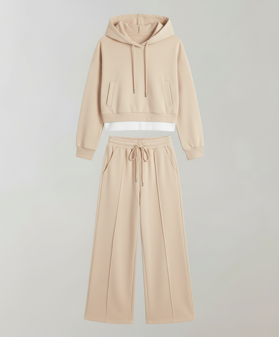 Damen Lounge Set Zweifarbig Baumwolle