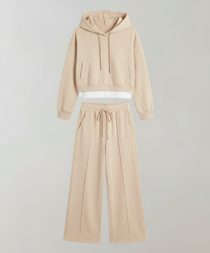 Damen Lounge Set Zweifarbig Baumwolle
