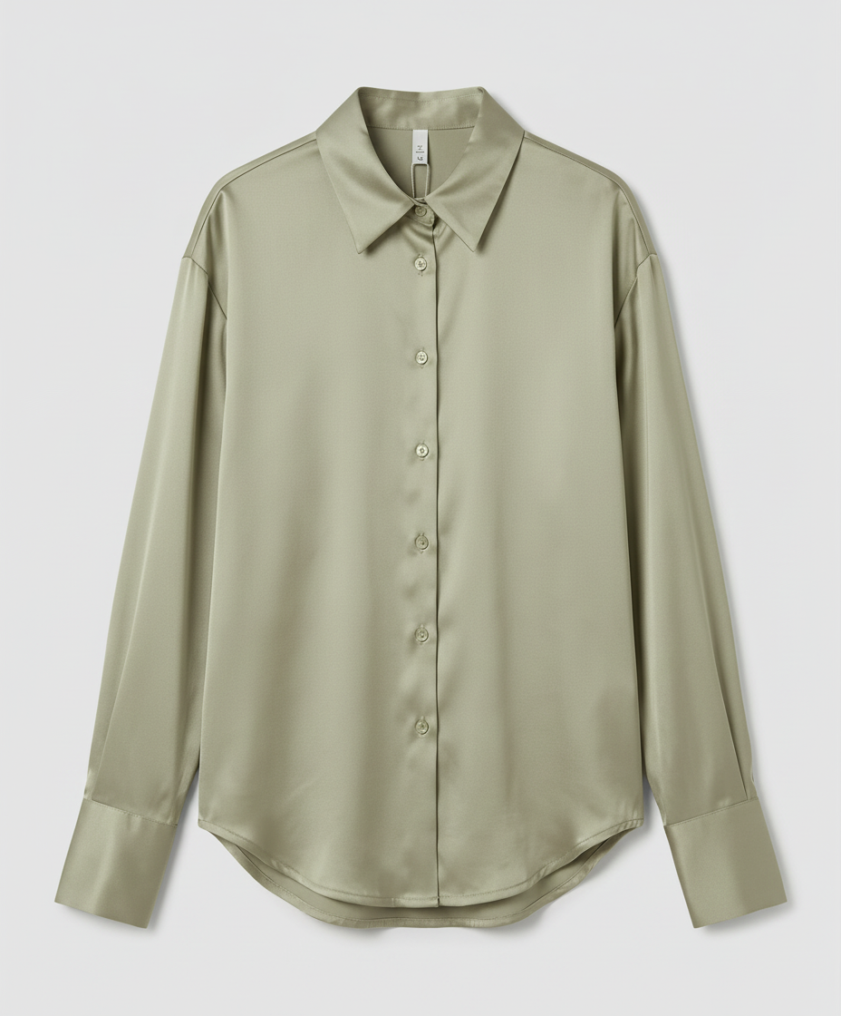 Damen Seidenbluse Elegantes Design Vintage Look