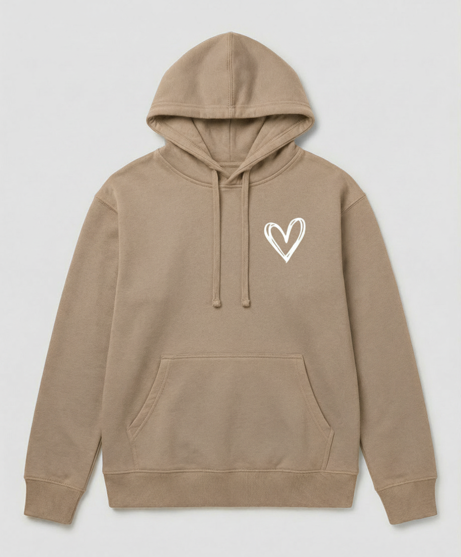 Eveloria Damen Kapuzenpullover Herzdruck