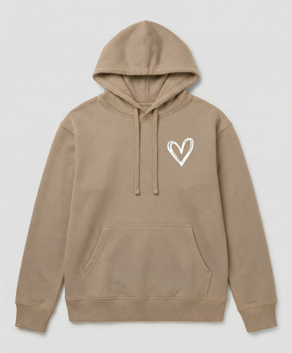 Eveloria Damen Kapuzenpullover Herzdruck