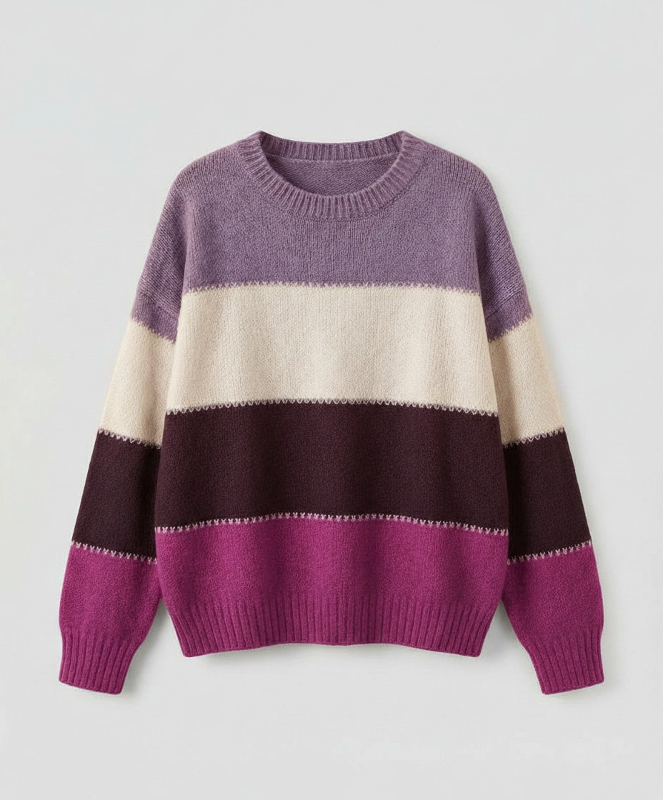 Damen Sweatshirt Gestreift Eveloria