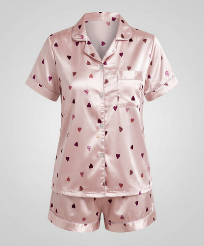Damen Satin Pyjama Set Komfort