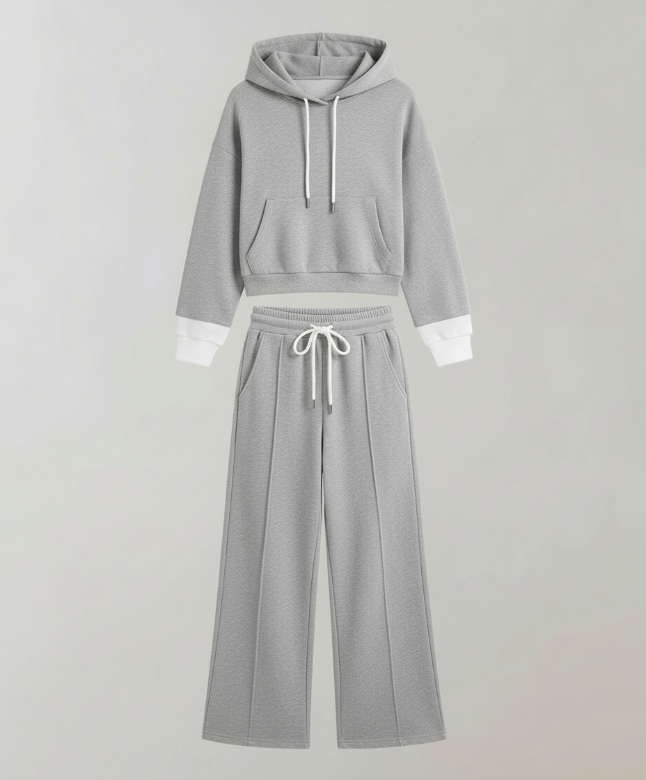 Damen Lounge Set Zweifarbig Baumwolle