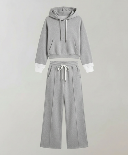 Damen Lounge Set Zweifarbig Baumwolle
