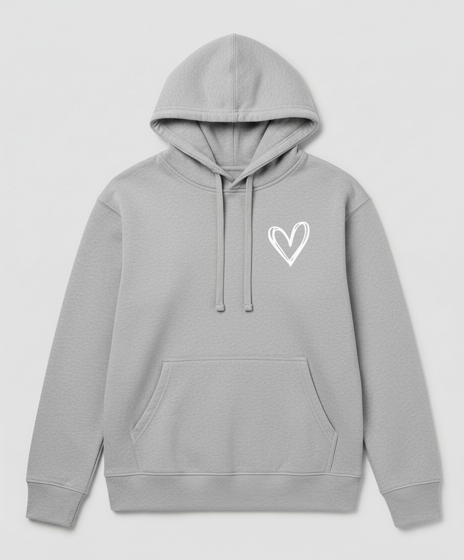 Eveloria Damen Kapuzenpullover Herzdruck