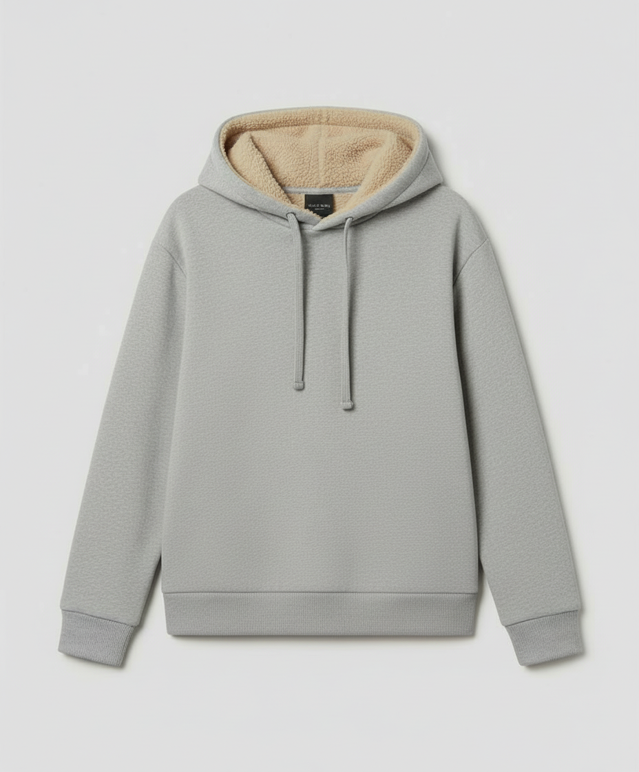 Damen Fleece-Hoodie Weich Warm Beige