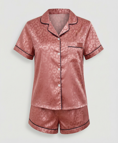 Damen Satin Pyjama Set Komfort