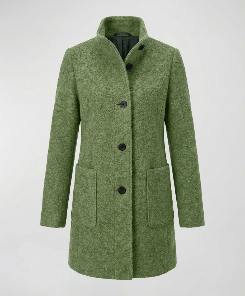 Damen Vintage Wollmantel Elegantes Design