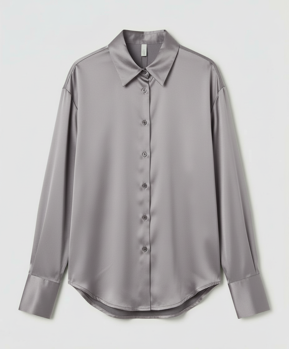 Damen Seidenbluse Elegantes Design Vintage Look