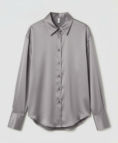 Damen Seidenbluse Elegantes Design Vintage Look