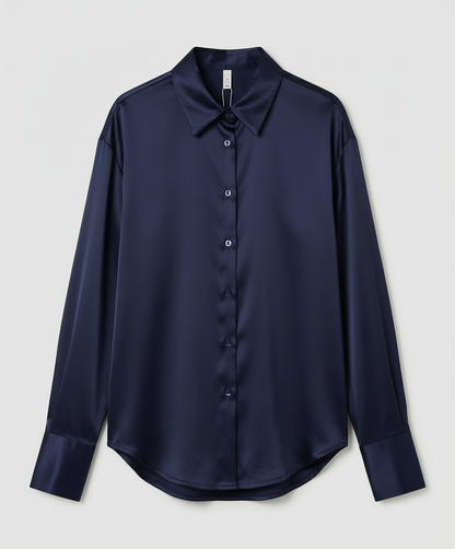 Damen Seidenbluse Elegantes Design Vintage Look