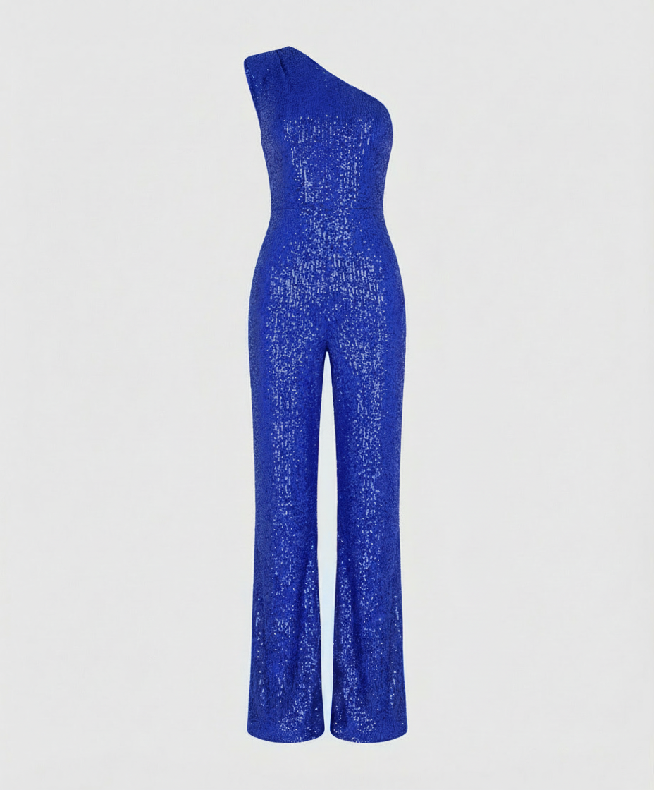Eveloria Damen Pailletten Jumpsuit