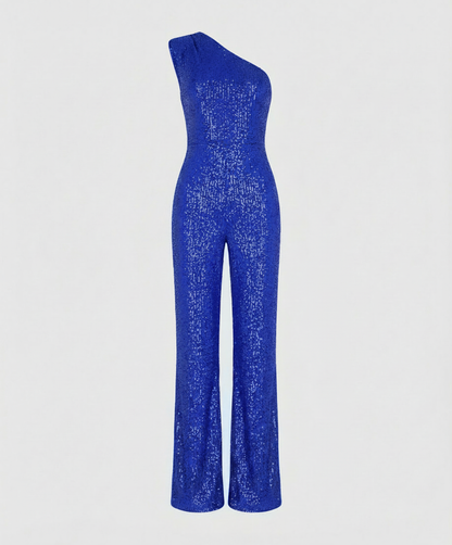Damen Pailletten Jumpsuit Modern Glitzer