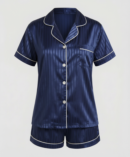 Damen Satin Pyjama Set Komfort