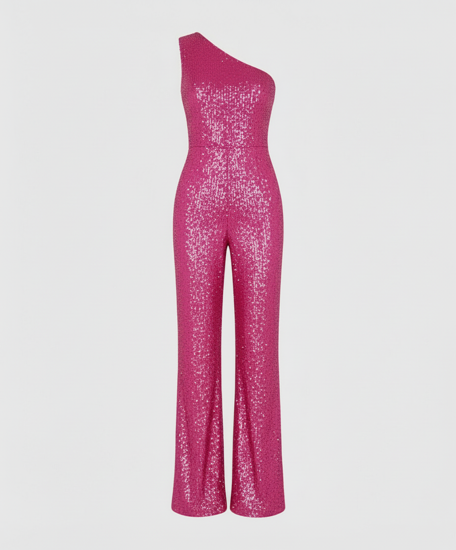 Damen Pailletten Jumpsuit Modern Glitzer