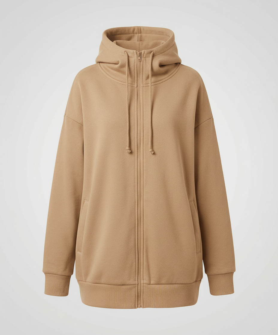Damen Winterhoodie Kuschel Fleece Grau
