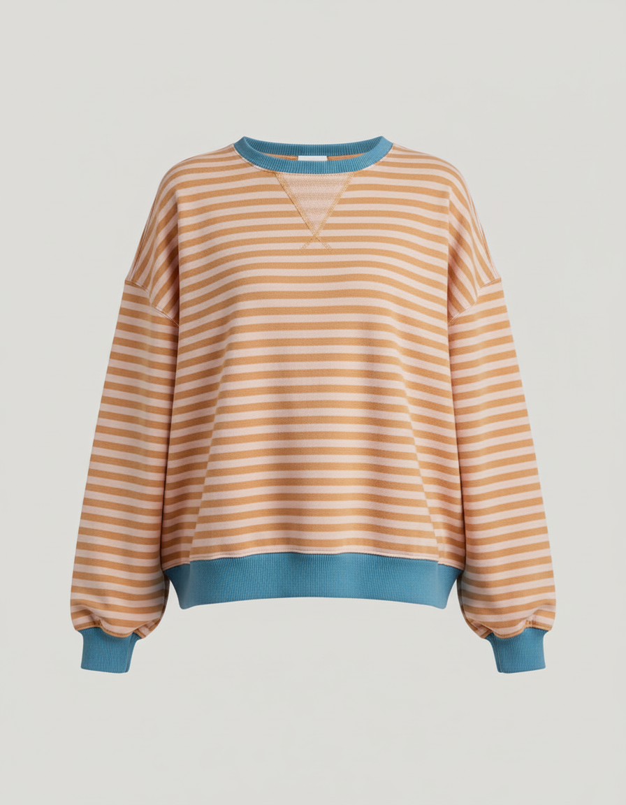 Damen Oversized Pullover Gestreift von Eveloria