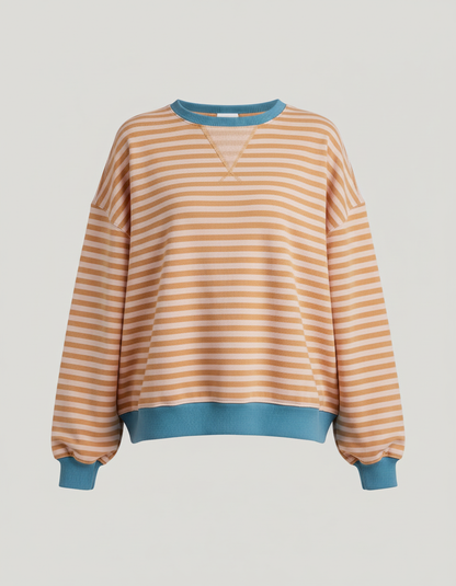 Damen Oversized Pullover Gestreift von Eveloria