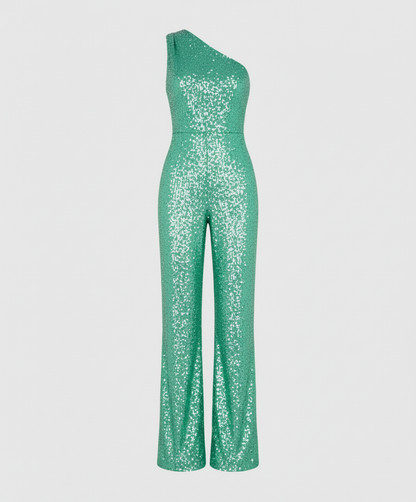 Damen Pailletten Jumpsuit Modern Glitzer