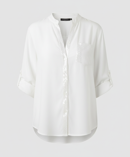 Damen Glitzerbluse mit Pailletten
