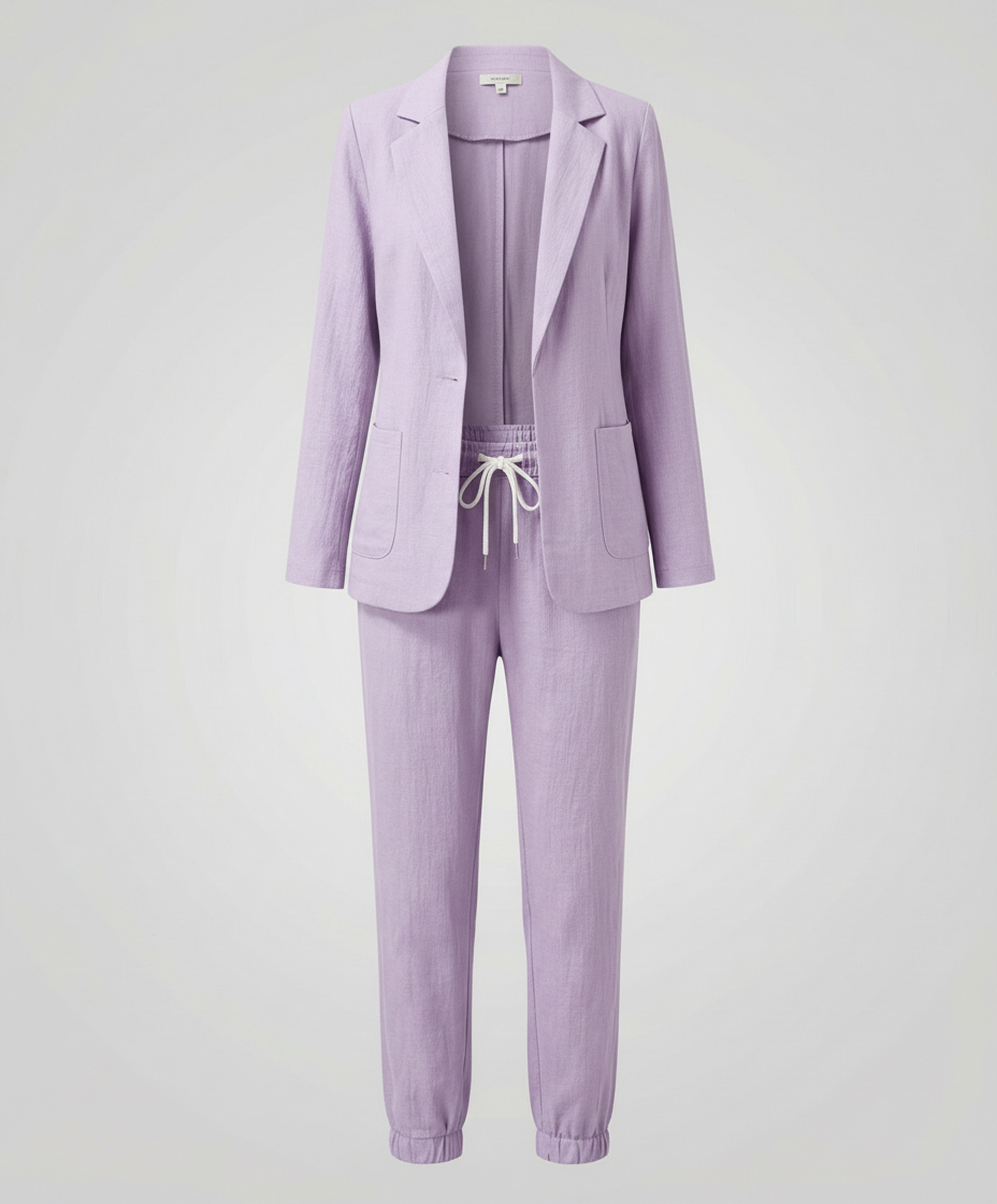 Damen Blazer Jogger Set Elegantes