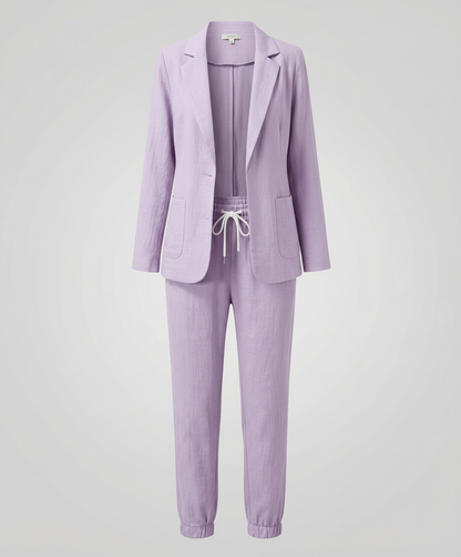 Damen Blazer Jogger Set Elegantes