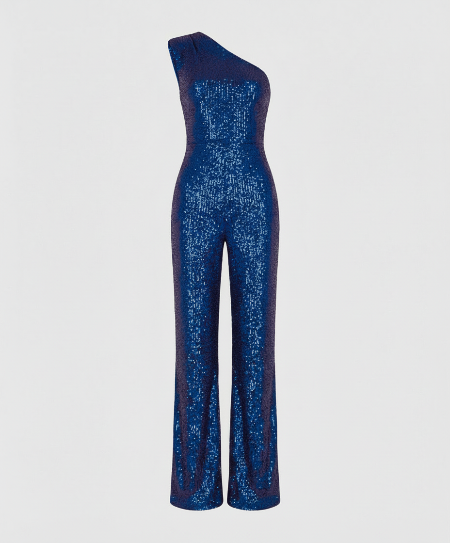 Damen Pailletten Jumpsuit Modern Glitzer