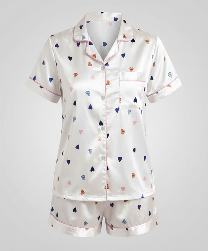 Damen Satin Pyjama Set Komfort