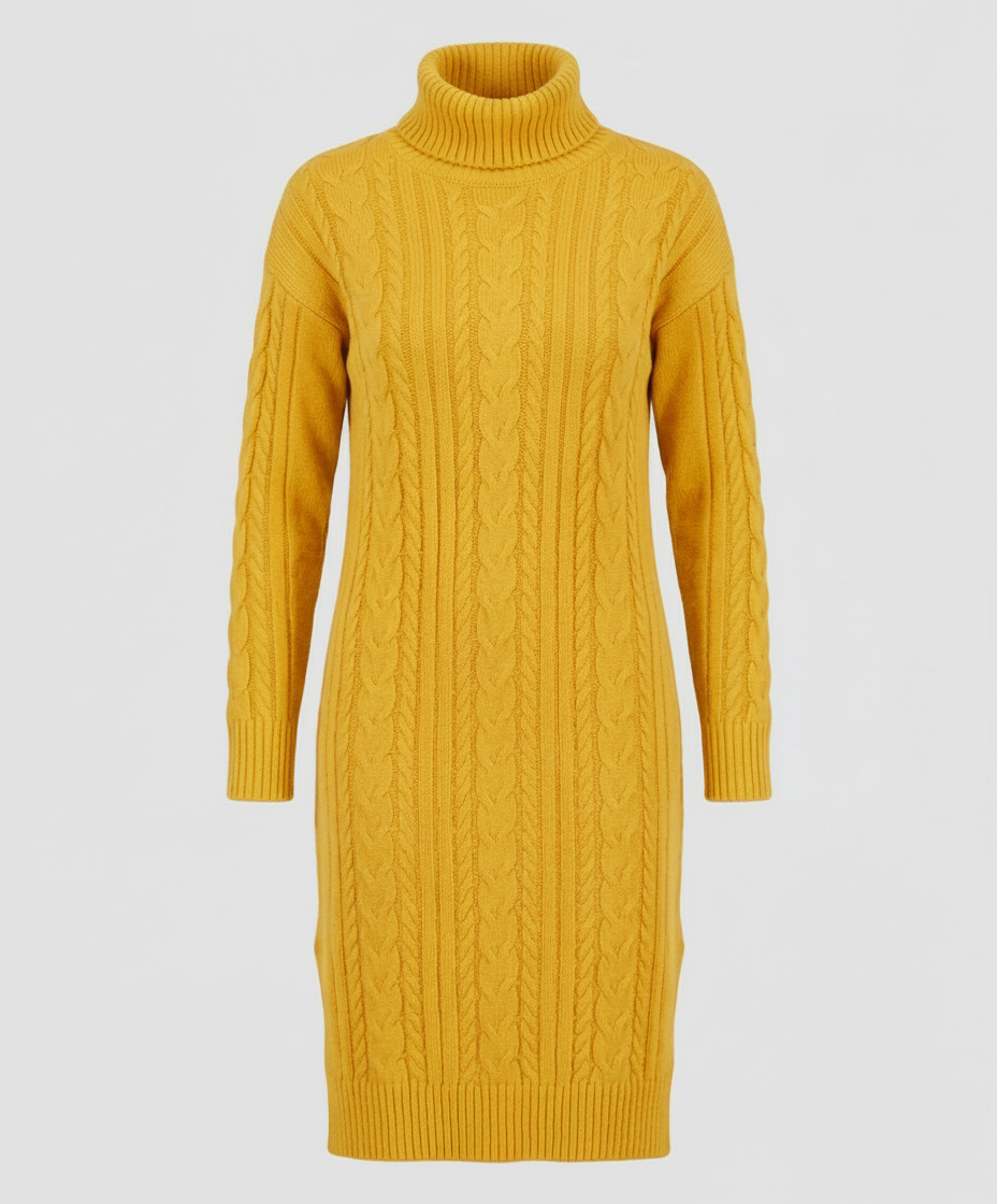 Damen Strickkleid Warm Elegantes Winterkleid