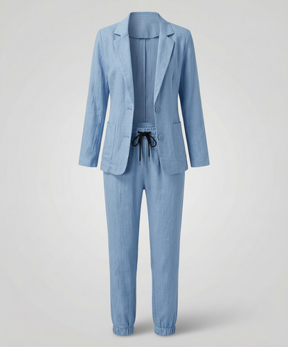 Damen Blazer Jogger Set Elegantes