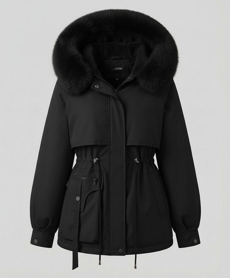 Damen Winterjacke Pelz Warm