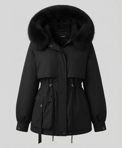 Damen Winterjacke Pelz Warm