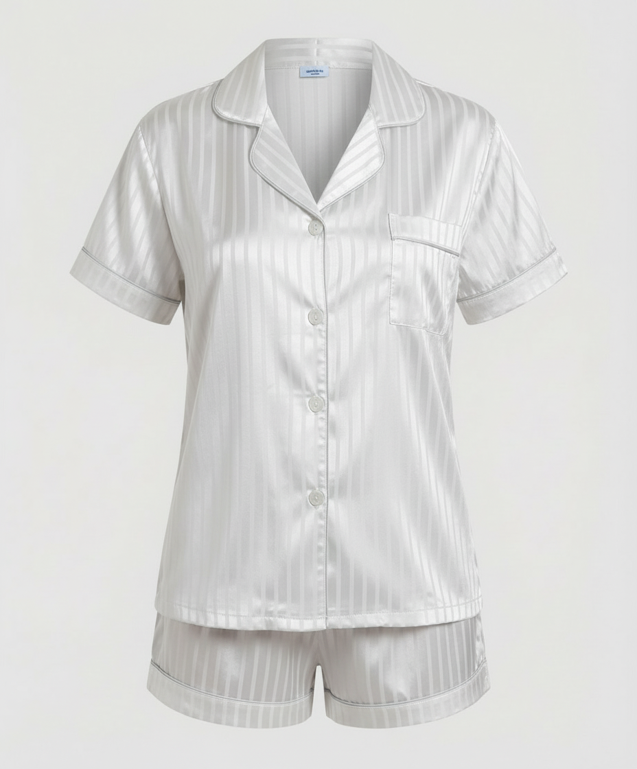 Damen Satin Pyjama Set Komfort